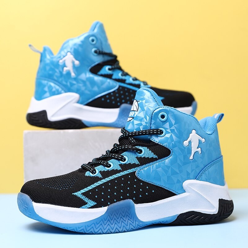 Basketball Children Shoes For Kids Sneakers Boys Casual Shoes Boys Sneakers Girls Shoes Leather Anti-slippery Lace-up Trainers