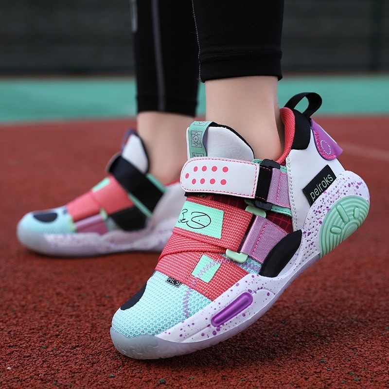 Children's Basketball Shoes Fashion Color With Youth Basketball Sneakers Training Running Shoes Zapatillas
