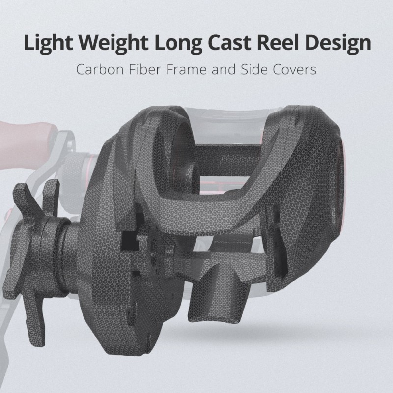 KastKing Sharky III Long Cast Baitcasting Reel 7.2:1 Gear Ratio Reel Carbon Body 10+1Ball Bearings 8 KG Drag 184g  Fishing Coil