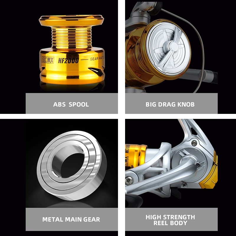 Fishing Reel Metal Movement Spinning Reel Special Price Electroplating Head Fishing Wheel Bait Casting Reel Telescopic Fishing R