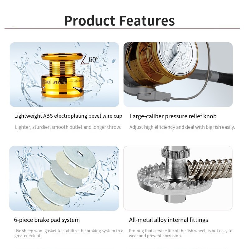 Fishing Reel Metal Movement Spinning Reel Special Price Electroplating Head Fishing Wheel Bait Casting Reel Telescopic Fishing R