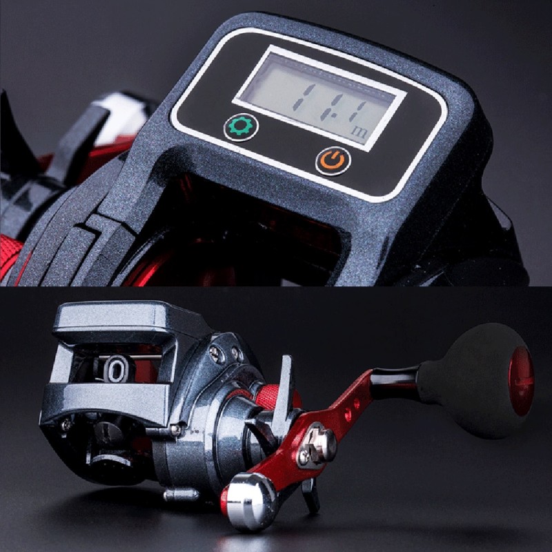 Left/Right Hand Baitcasting Fishing Reel With Line Counter 16+1 Bearings Baitcaster Reel with Digital Display Baitcasts Wheel