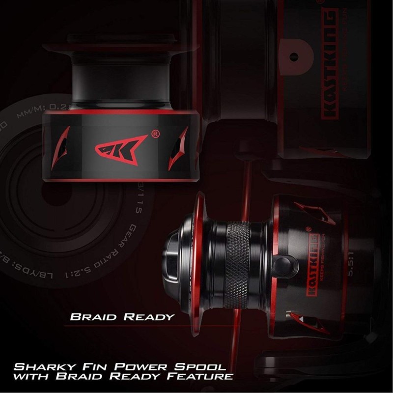 KastKing Sharky Baitfeeder III 12KG Drag Carp Fishing Reel with Extra Spool Front and Rear Drag System Freshwater Spinning Reel