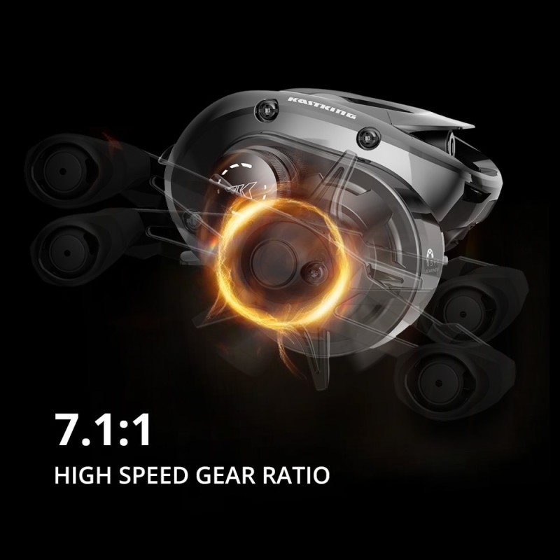 KastKing MaxSteel Baitcasting Reel Magnetic Braking System 7.1:1 Gear Ratio 5+1 Ball Bearings 7KG Max Drag Fishing Coil