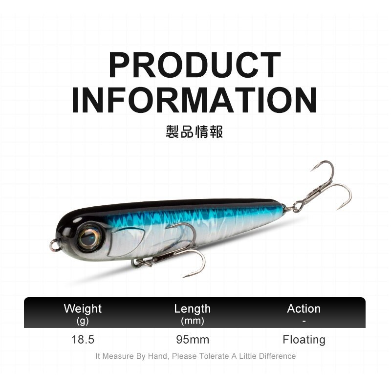 LEYDUN HOPOPEN Floating New Fishing Lures 95mm Pencil Top water Surface Saltwater Hard Baits Dog walking Sea Bass Wobblers Lure