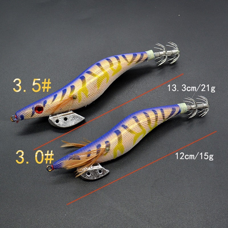 1Pcs Hot 15g 21g Hard Bait Sea Lure Squid Jig Sea Fishing Lure 3D Eyes Shrimp Cuttlefish Squid Octopus Hook Rig