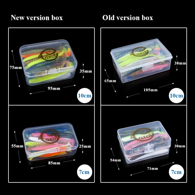 QXO Fishing Soft Lure Worm With Box Silicone Bait Swimbait Streamer Sea Fishing Spoon Lure 7cm 10cm Wobbler Set