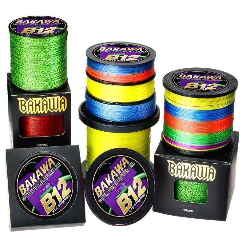 BAKAWA  X12 X8 Super Strong 12 Strands 8 Strands Braided Fishing Line 300M 500M Multifilament PE Line Saltwater Fishing Tackle