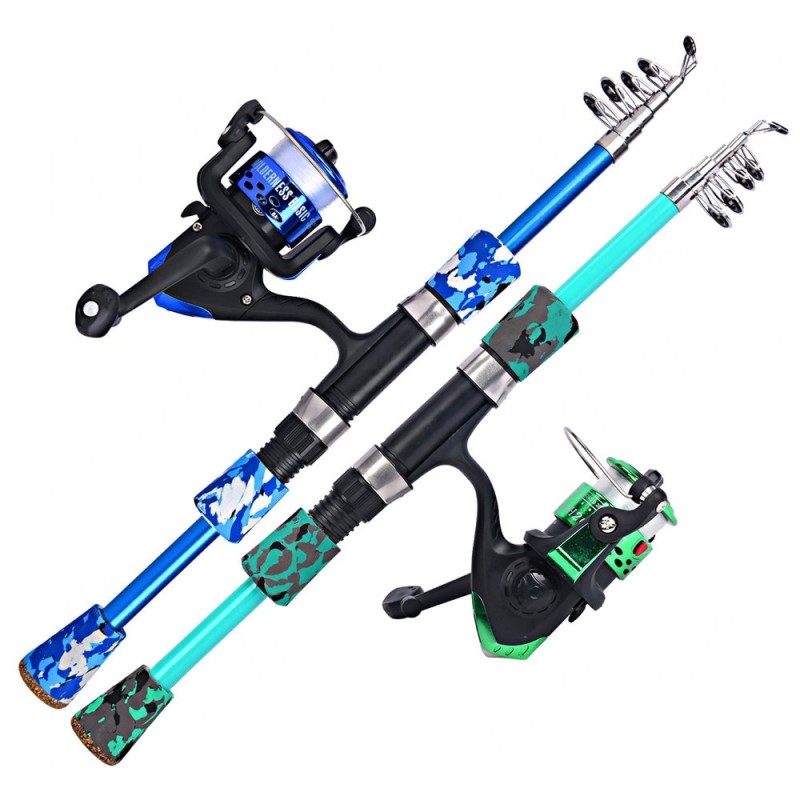 Fishing Combo Telescopic Super Light Fishing Rod and Spinning Fishing Reel with Fishing Baits Hooks line for Freshwater Fishing