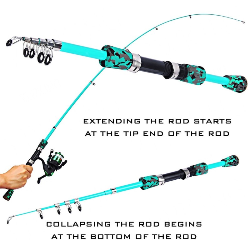 Fishing Combo Telescopic Super Light Fishing Rod and Spinning Fishing Reel with Fishing Baits Hooks line for Freshwater Fishing