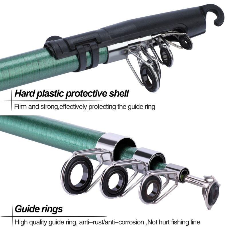 Sougayilang Spinning Fishing Rod and Reel Combo1.8M Telescopic Rod with 5.2:1 3BB Fishign Reel Max Drag 5kg Full Fishing Kit