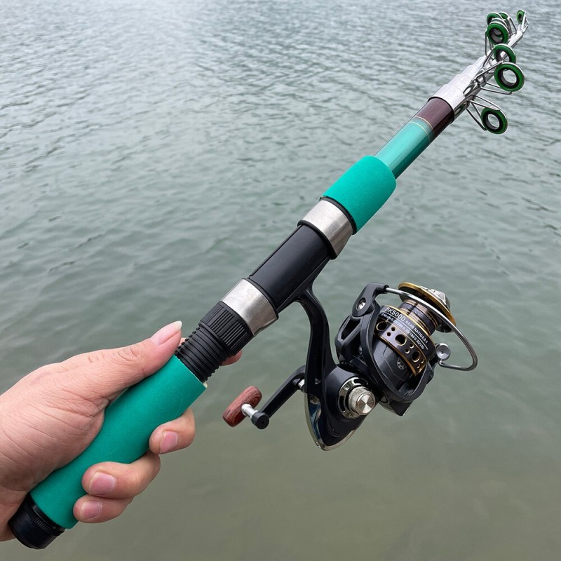 Fishing Rod and Reel Combo Superhard Fishing Rod Fast 1.8m 2.1m 2.4m 2.7m 3.0m 3.6m and 5.2:1 Fishing Reel 2000/3000/5000 Model