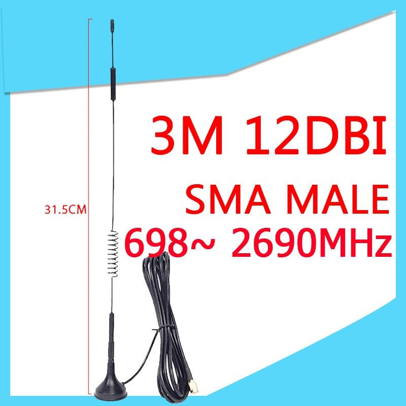 12dbi 5dbi 433Mhz Antenna lora 4G  698~ 2690MHz antena SMA Male Connector Magnetic base IOT Signal Booster Wireless Repeater