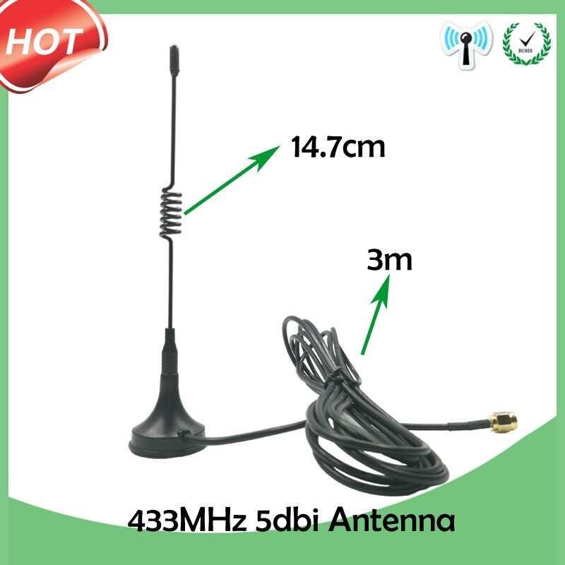 12dbi 5dbi 433Mhz Antenna lora 4G  698~ 2690MHz antena SMA Male Connector Magnetic base IOT Signal Booster Wireless Repeater