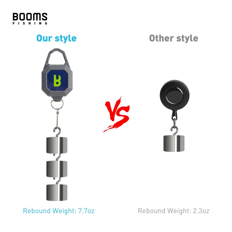 Booms Fishing RG4 Fly Fishing Tools Retractor Locking Gear Tether Heavy Duty Retractable Keychain with Steel Cord Accessories