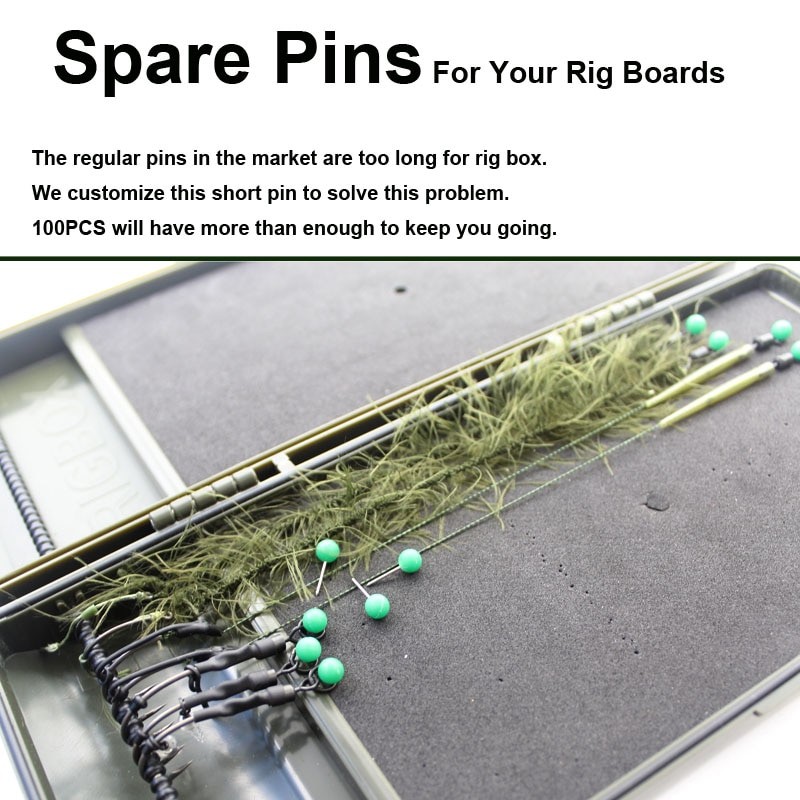 100PCS Pins for Carp Fishing Accessories Storage Box Carp Fishing Line Box Hair Rig Board Carp Fishing Hair Rig Wallet