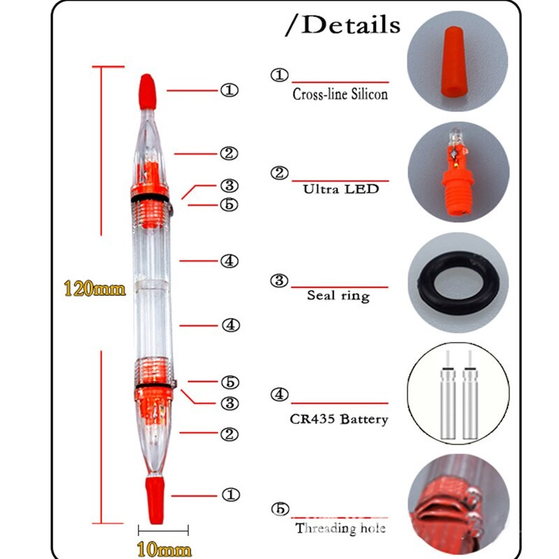 LED Flashing Mini Attracting Fish Lamp Two-burner Fishing Squid Fish Lure Light Fast Spot Fish