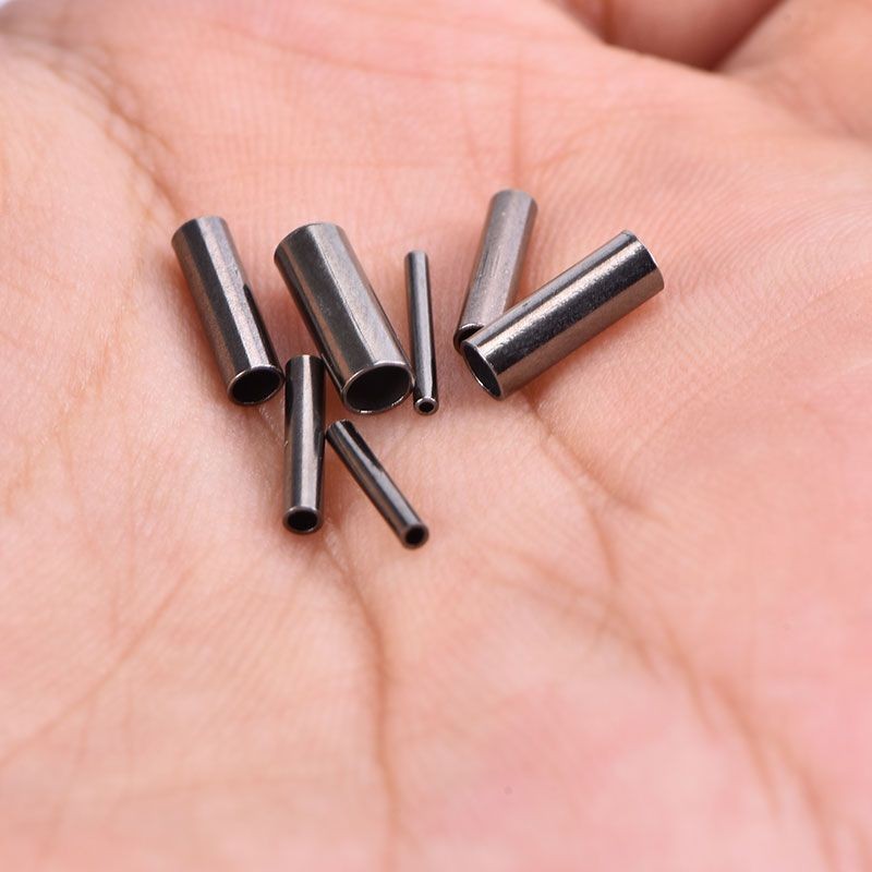 100PCS 1.0~3.2 Brass Fishing Crimps Sleeve Pike Tube Pipe Leader Wire Crimping Sleeves