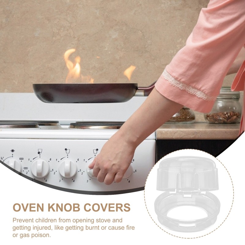 Stove Knob Covers Gas Child Safety Proof Guard Locks Oven Door Shield Cooker Burners Kids Clear Switch Baby Home Kitchen Knobs