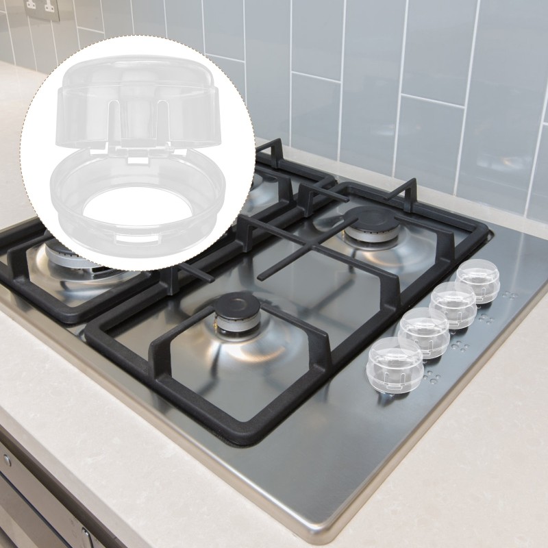 6 Pcs Children Gas Stove Knobs Oven Lock Child Safety Baby Proof Gas Stove Gas Oven Safety Mask Stove Appliance Latches