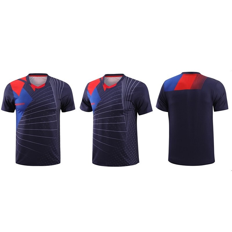 V Neck Badminton Jersey Short Sleeve Table Tennis Clothes Quick Drying Breathable Outdoor Sports Leisure Men Women Sportswear