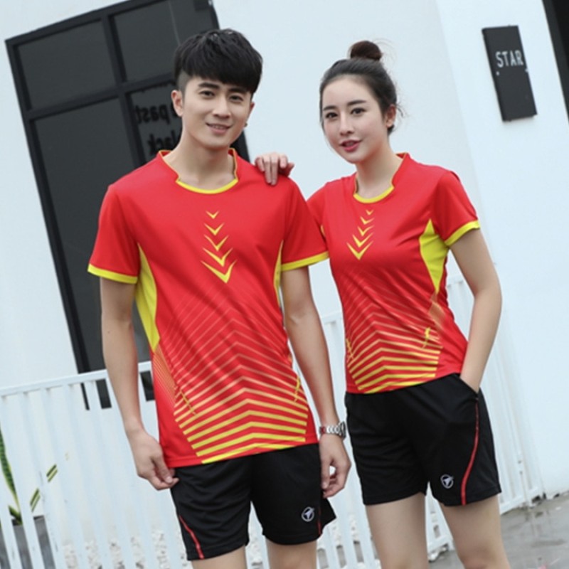 NEW Badminton/tennis sportswear Shirts Man Breathable T-shirt Quick Dry Gym exercise Table tennis Jersey shorts free shi'p'ping