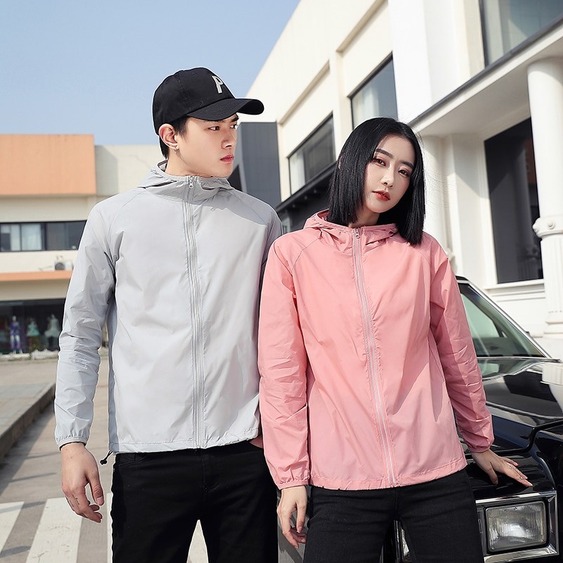 LNGXO Men Women Hiking Jackets Waterproof Camping Trekking Jacket Unisex Quick Dry Rain Coat Sun-Protective Outdoor Windbreaker