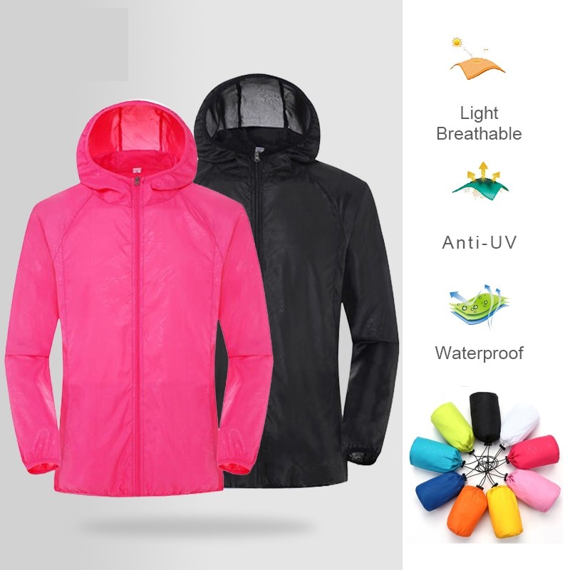 Sean TsingÃ‚Â® Anti UV Camping Rain Jacket Men Women Waterproof Sun Protection Coats Fishing Hunting Quick Dry Portable Windbreaker