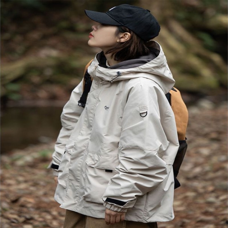 Hoip Jeeky Japanese Multi-pocket Outdoor Hooded Jacket Men Women Trend Couple Loose Street Sports Jacket Rain Coat Men WOMEN