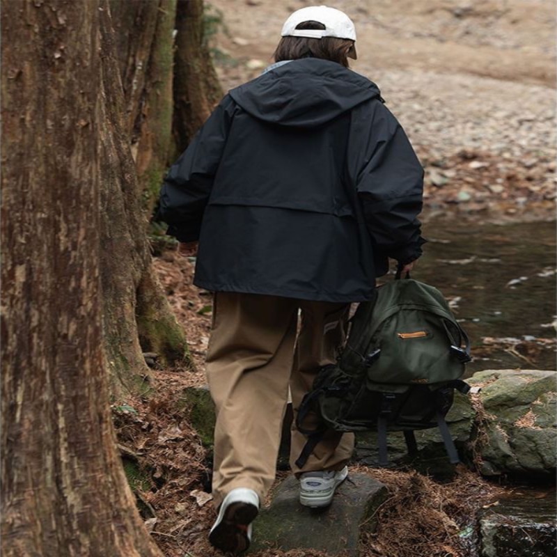 Hoip Jeeky Japanese Multi-pocket Outdoor Hooded Jacket Men Women Trend Couple Loose Street Sports Jacket Rain Coat Men WOMEN