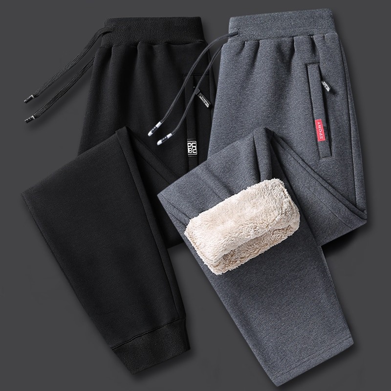 2022 Men's Winter Lamb Wool Thickened Warm Sportswear Men's New Casual Drawstring Jogging Pants Men's High-Quality Cotton Pants