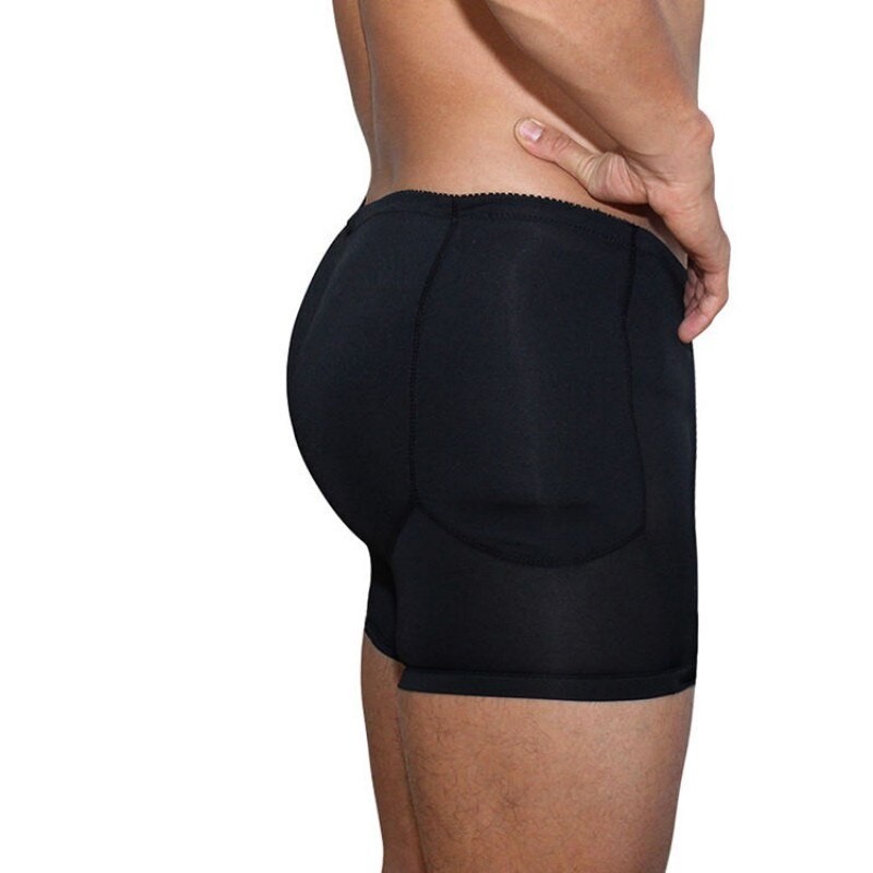 New Underwear Mens Butt Lift Pants Black Padded Butt Enhancer Booty Booster Molded Boyshort Underwear Boxer S-6XL