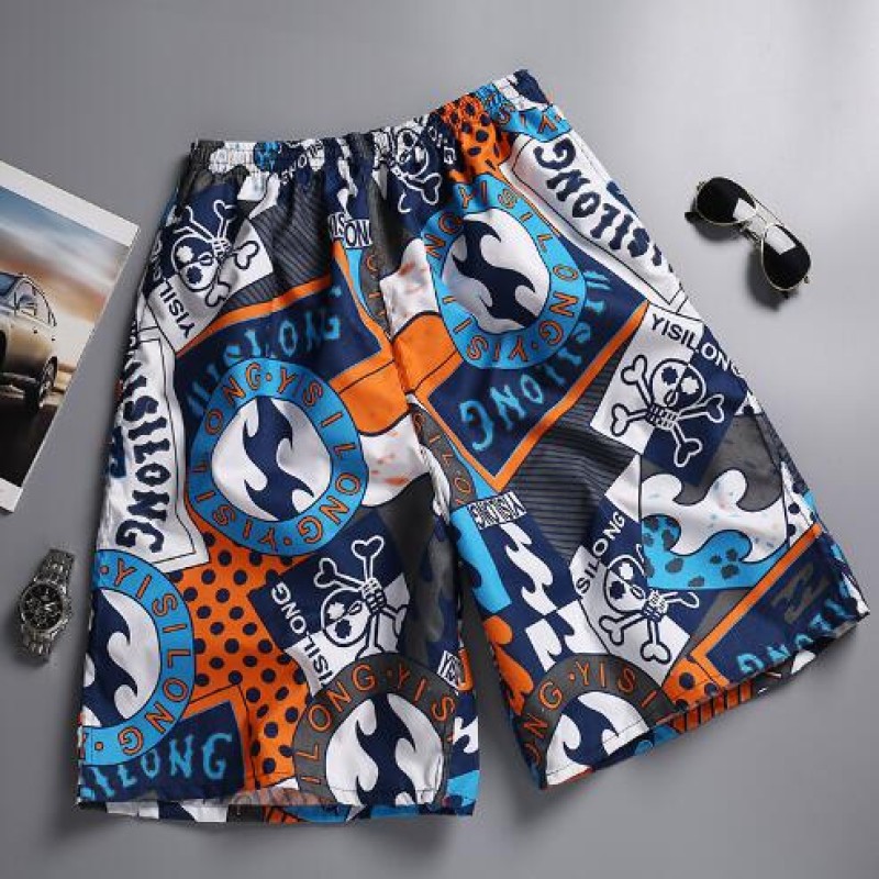 2022 beach pants large size quick dry loose thin section shorts sports casual flower pants