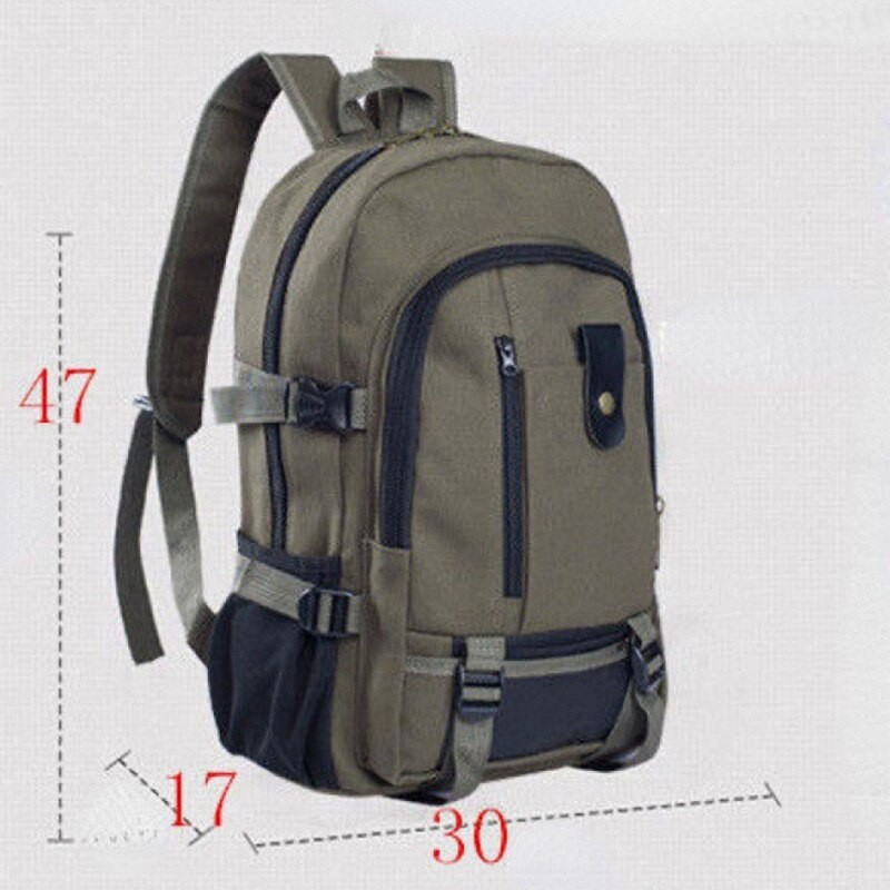 47cm Mountaineering Bag Backpack For Men Canvas Large Capacity High School Backpacks Outdoor Travel Camping Bag Computer Bag