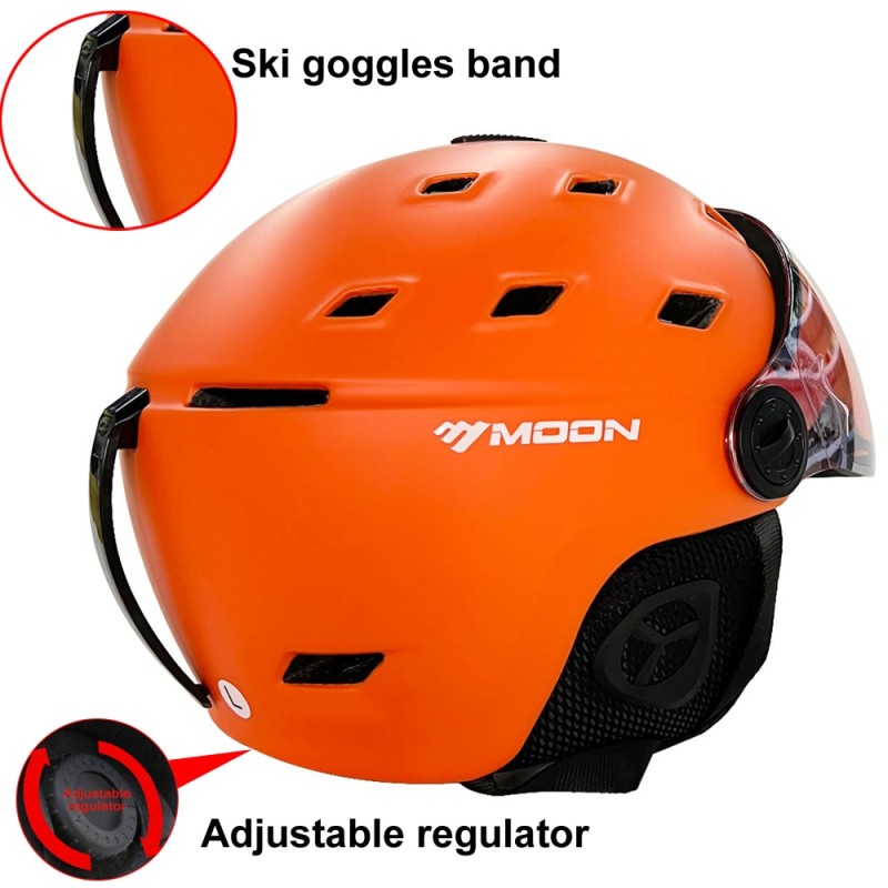 MOON Goggles Skiing Helmet Integrally-Molded PC+EPS High-Quality Ski Helmet Outdoor Adult Sport Ski Snowboard Skateboard Helmets