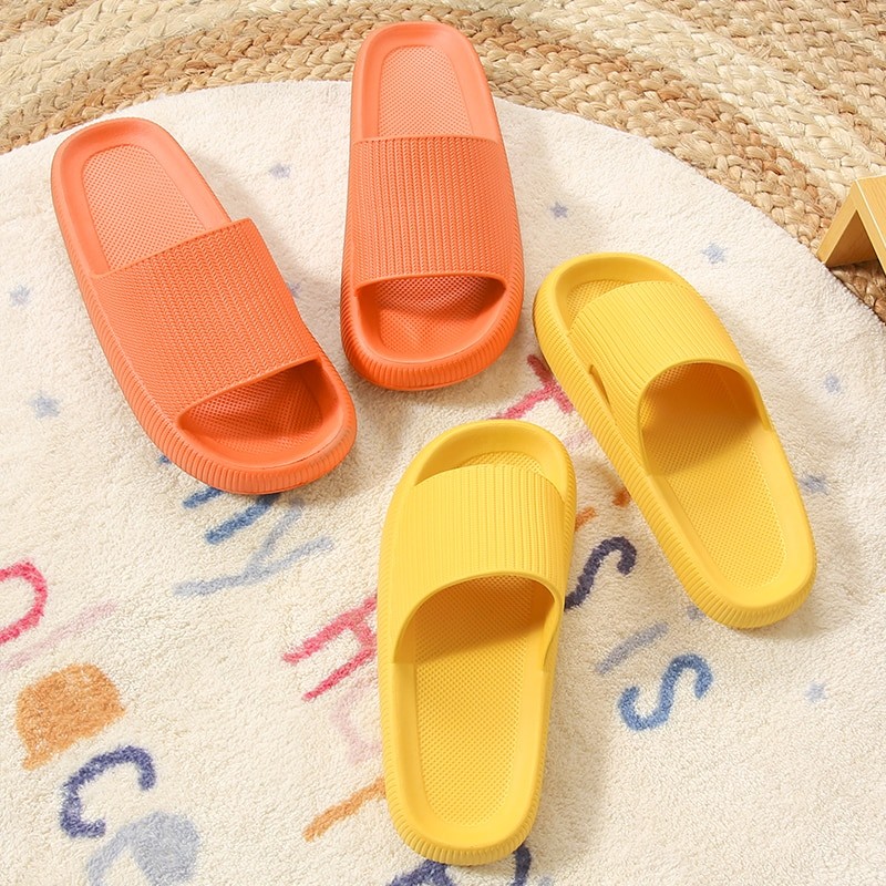 Feslishoet Women Fashion Summer Soft Slippers Thick Platform Bathroom Home Men Indoor Non-Slip Anti-Slip Female Cloud Slides