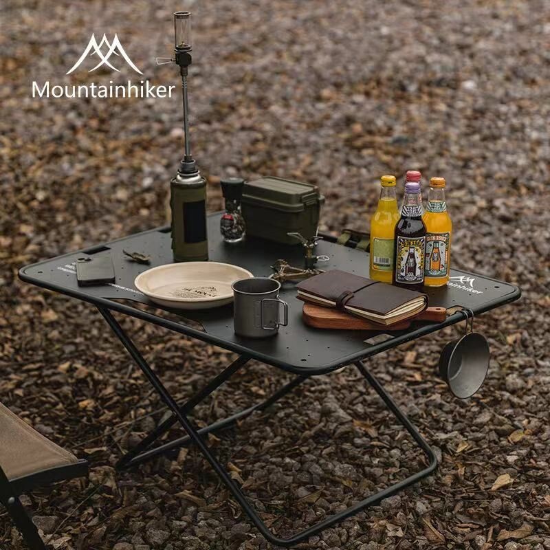 MOUNTAINHIKER Portable Aluminum Alloy Table Foldable Camping Table Self-driving Equipment Foldable BBQ Desk Outdoor Picnic Table