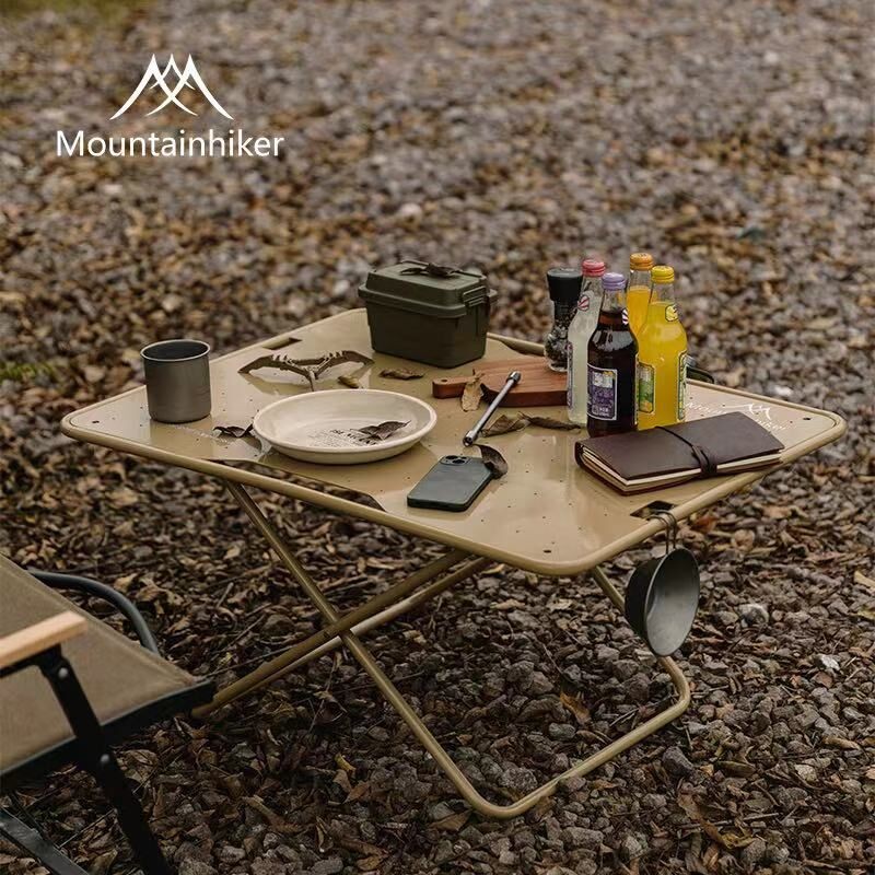 MOUNTAINHIKER Portable Aluminum Alloy Table Foldable Camping Table Self-driving Equipment Foldable BBQ Desk Outdoor Picnic Table