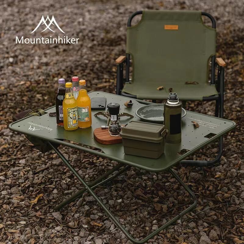 MOUNTAINHIKER Portable Aluminum Alloy Table Foldable Camping Table Self-driving Equipment Foldable BBQ Desk Outdoor Picnic Table