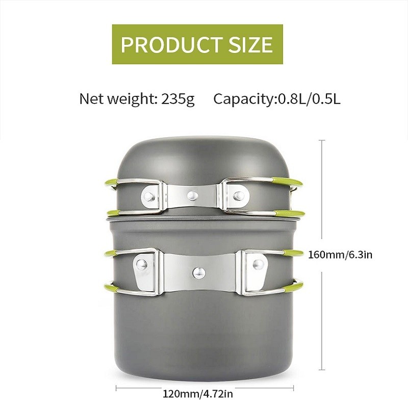 Camping Picnic Barbecue Pot With Single Picnic Portable Folding Pot Outdoor Pot Set 1 Person 2023