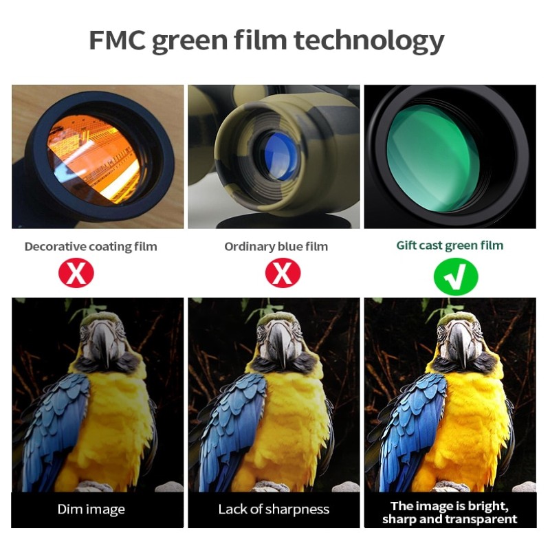 100x22 HD Powerful Binoculars Outdoor 3000M Long Range Folding FMC Optics High Low Light Level Night Vision Camping Travel