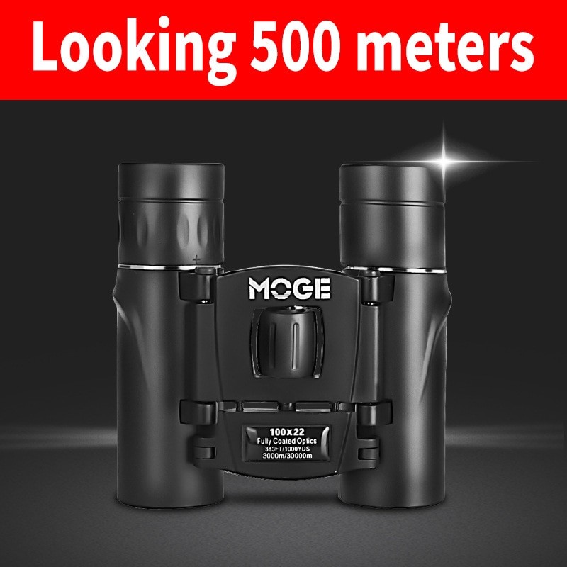 Moge 100x22 Binocular High Power HD Camping Equipment Portable Travel 40x22 Pocket Telescope Night Vision For Hunting