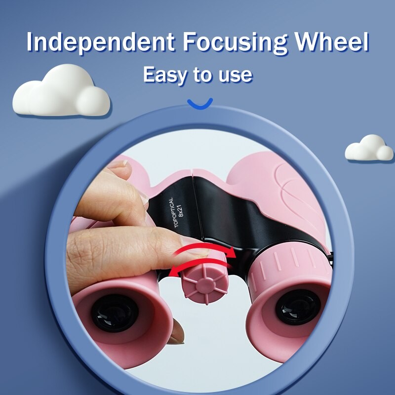 TOPOPTICAL 8x21 Powerful Compact Binoculars Professional Hunting Telescope Birds Watching FMC Optical Glass Kids Traveling Toys
