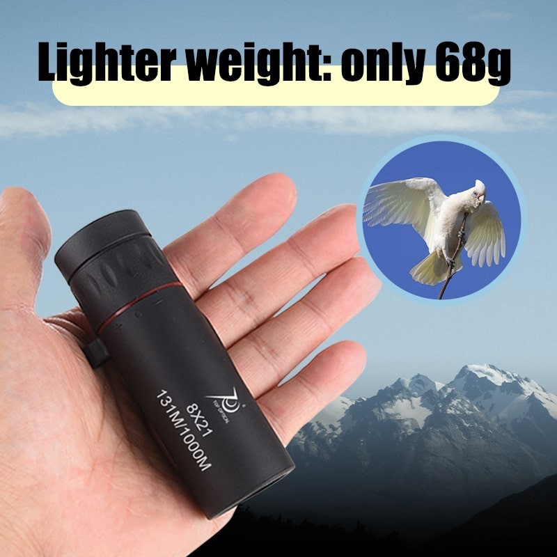 TOPOPTICAL 8x21 Telescope Monocular Waterproof Mini Portable Spotting Scope High Definition Adjustable Focal For Bird Watching