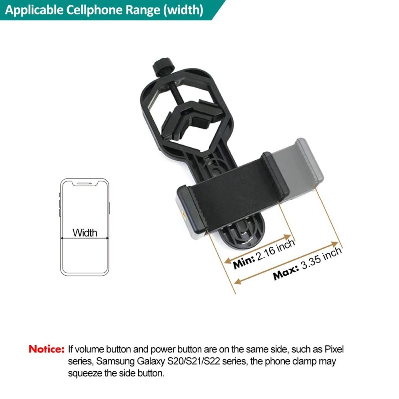 Telescope Phone Adapter Universal Cell Phone Bracket Mount for Monocular Binoculars Spotting Scope Astronomical Telescope