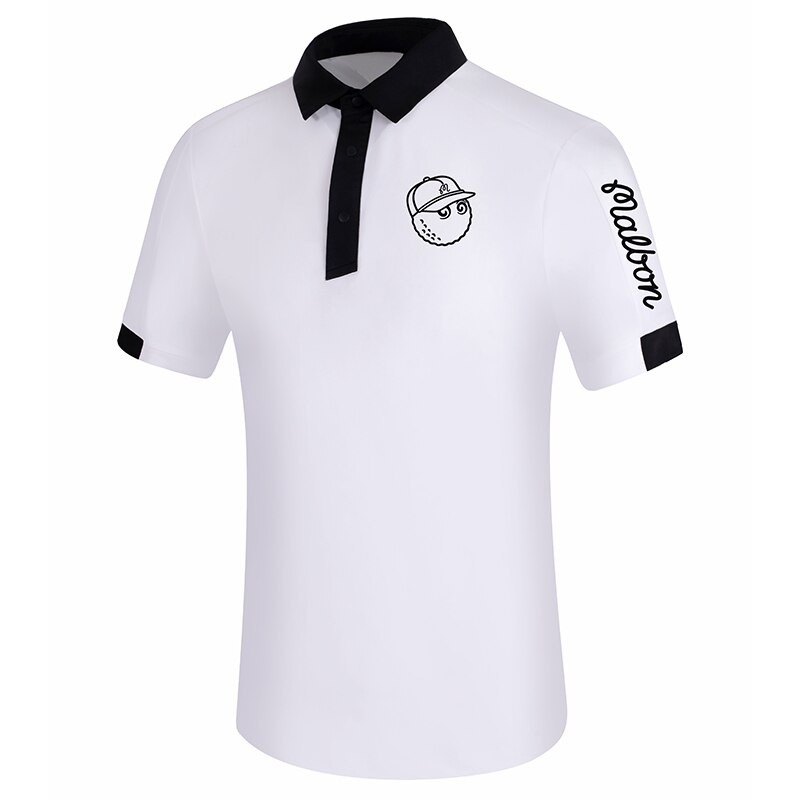 2023 Summer New Men's Golf Apparel Outdoor Sports Short Sleeve Shirt Quick Dry Breathable White Or Pink Casual POLO Shirt Top