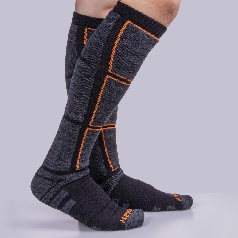 Mens Ski Socks Knee High Terry Cushioned Cotton Snowboarding Skiing Winter Sports Socks For Males Size 41 45 EU