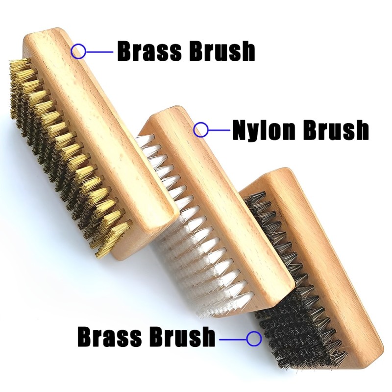Ski Wax Brush Set Nylon Brass Horse Hair Brush Metal Scraper &amp; Edge File Cleaning Polishing Snowboard Wax Brush Tool Brush