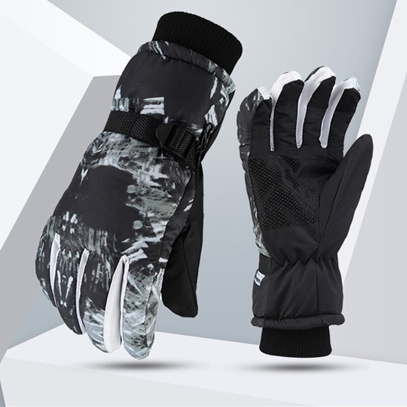 Men Black Ski Gloves Ultralight Waterproof Winter Warm Gloves Snowboard Cycling Motorcycle Riding Snow Windproof Gloves