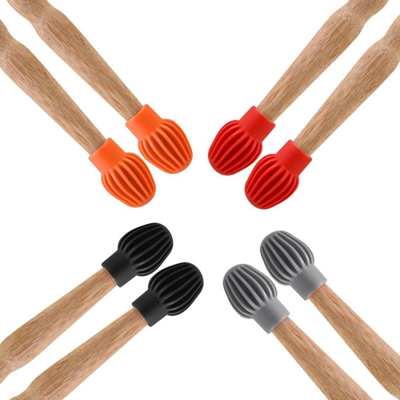 2pcs/4pcs drum mute silicone sleeve weaker silencer practice tips drumstick head rubber sleeve